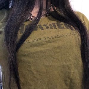 thrasher green tshirt